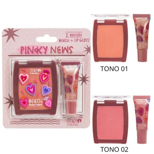 KIT RUBOR Y GLOSS PINKY NEWS TONO 01